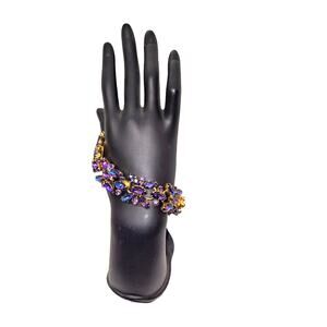 DeLizza Elster Juliana Vtg. bracelet purple blue five link
